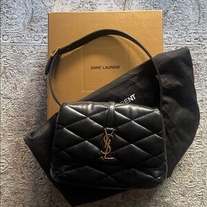 Saint Laurent Lambskin Quilted Le 57 Diamond Shoulder Bag Black